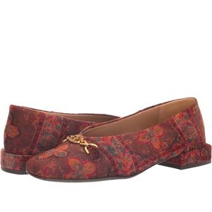 Sam Edelman Square Toe Ballet Flat with Printed Design and Gold Hardware - USED